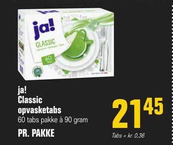 Otto Duborg ja! Classic opvasketabs tilbud