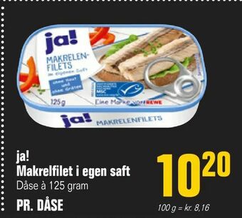 Otto Duborg ja! Makrelfilet i egen saft tilbud
