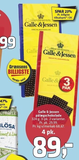 Fleggaard Galle & Jessen pålægschokolade tilbud