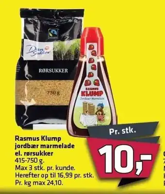 Fleggaard Rasmus Klump jordbær marmelade el. rørsukker tilbud