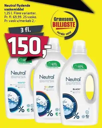 Fleggaard Neutral flydende vaskemiddel 3 fl tilbud