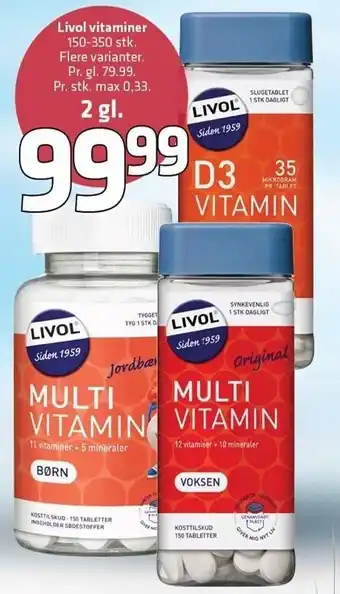 Fleggaard Livol vitaminer 2 fl tilbud