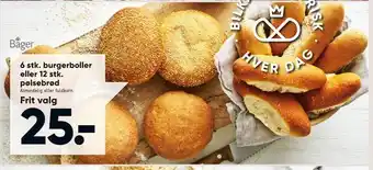 Bilka 6 stk. burgerboller eller 12 stk. pølsebrød tilbud