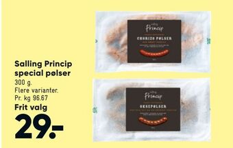 Bilka Salling Princip special pølser tilbud