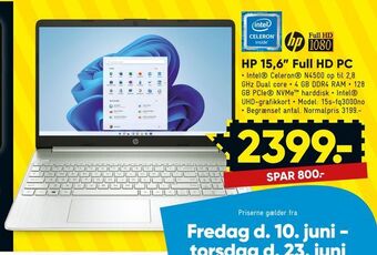Bilka HP 15,6" Full HD PC tilbud