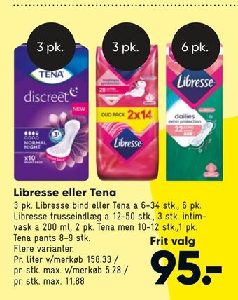 Bilka Libresse eller Tena tilbud