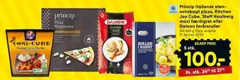 Bilka Princip italiensk sten ovnsbagt pizza, Kitchen Joy Cube, Steff Houlberg maxi færdigret eller Daloon forårsruller tilbud