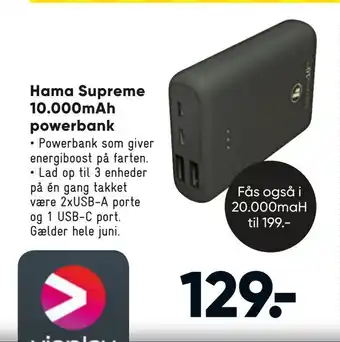 Bilka Hama Supreme 10000mAh powerbank tilbud