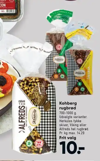 Bilka Kohberg rugbrød tilbud