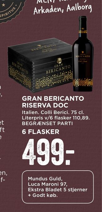 MENY Gran bericanto riserva doc tilbud