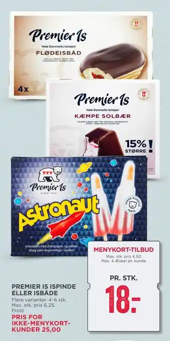 MENY PREMIER IS ISPINDE ELLER ISBÅDE tilbud