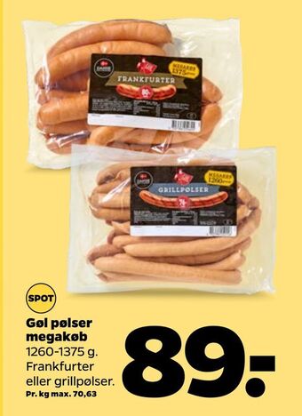Netto Gøl pølser megakøb tilbud
