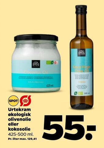 Netto Urtekram økologisk olivenolie eller kokosolie tilbud