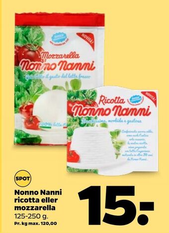 Netto Nonno Nanni ricotta eller mozzarella tilbud
