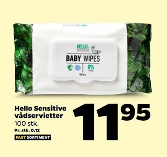 Netto Hello Sensitive vådservietter tilbud