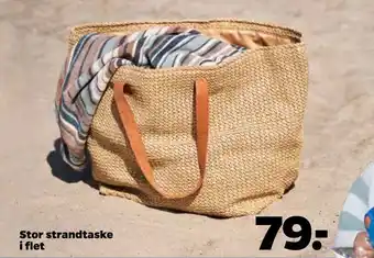 Netto Stor strandtaske i flet tilbud