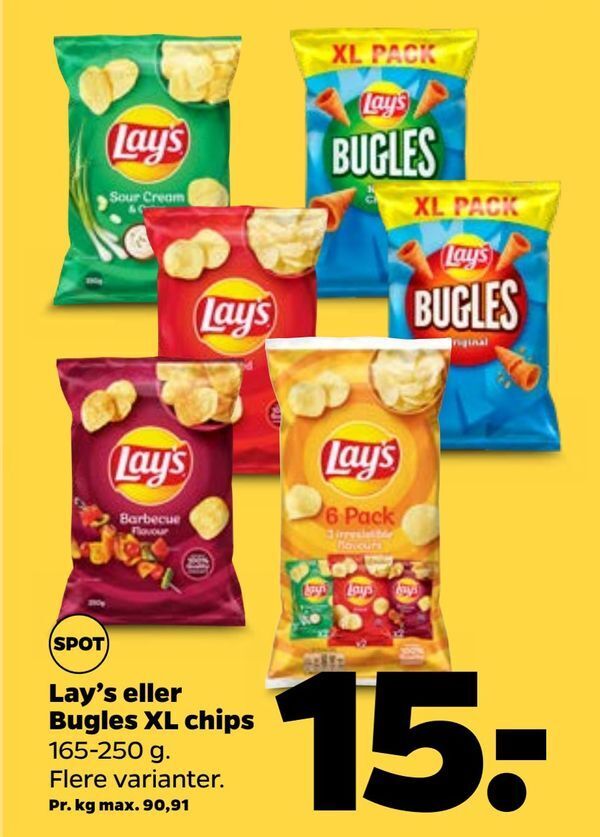 Bugles XL chips tilbud hos Netto