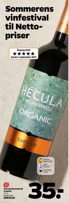 Netto Hécula Monastrell organic tilbud