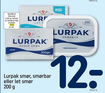 REMA 1000 Lurpak smør, smørbar eller let smør tilbud