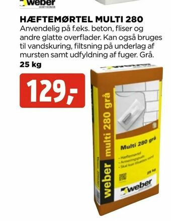 jem & fix Hæftemørtel multi 280 tilbud