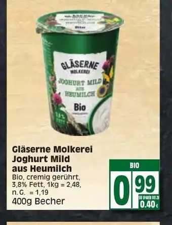Gläserne Molkerel Joghurt Mild aus Heumilch