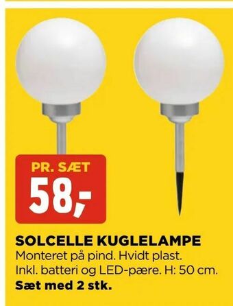 jem & fix Solcelle kuglelampe tilbud