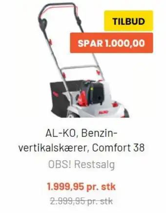 Silvan Al-Ko, Benzin- vertikalskærer, Comfort 38 tilbud