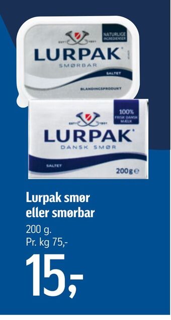Føtex Lurpak smør eller smørbar tilbud