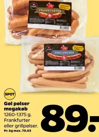 Netto Gel Pølser megakøb tilbud
