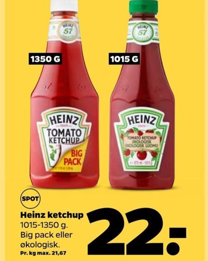 Heinz ketchup tilbud hos Netto