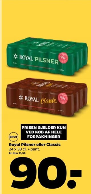 Netto Royal Pilsner eller Classic tilbud