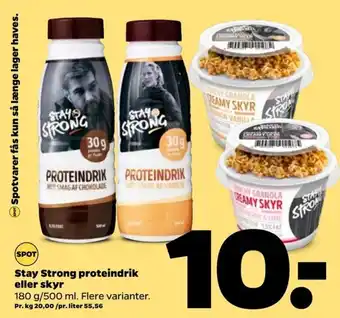 Netto Stay Strong proteindrik eller skyr tilbud
