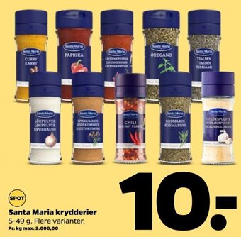 Netto Santa Maria krydderier tilbud