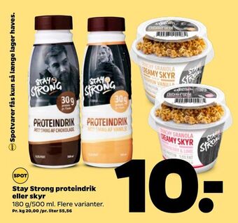 Netto Stay Strong proteindrik eller skyr tilbud