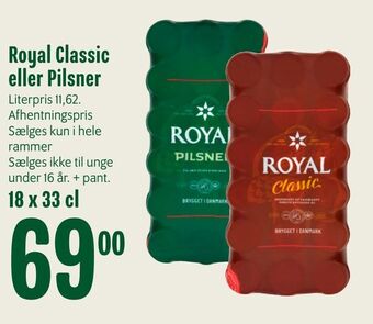 Min Købmand Royal Classic eller Pilsner tilbud