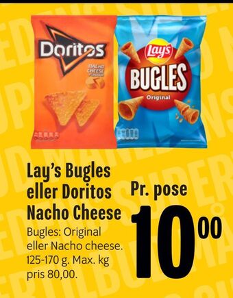 Min Købmand Lay's Bugles eller Doritos Nacho Cheese tilbud