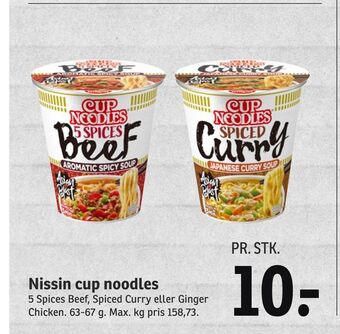 SPAR Nissin cup noodles tilbud