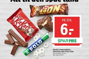 SPAR Nestlé chokoladebar, Smarties eller Polo mint tilbud