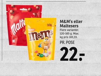 SPAR M&M's eller Maltesers tilbud