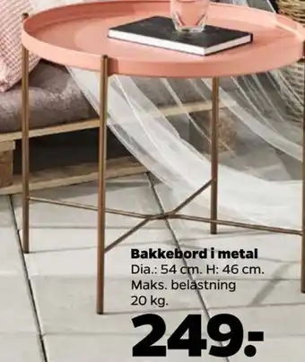 Netto Bakkebørd i metal tilbud