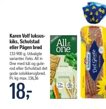 Føtex Karen Volf luksuskiks, Schulstad eller Pågen brød tilbud