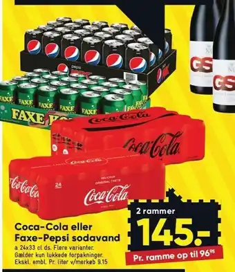 Bilka Coca-Cola el. Faxe-Pepsi sodavand tilbud