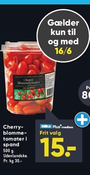 Cherry blommetomater i spand