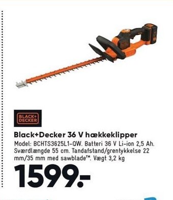 Bilka Black+Decker 36 V hækkeklipper tilbud