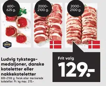 Bilka Tykstegsmedaljoner, danske koteletter el. nakkekoteletter tilbud