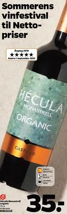 Netto Hécula Monastrell organic tilbud