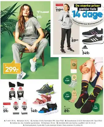 Bilka T-shirt, Bukser, Hoodie, Sweatbukser, Adidas sko, Strømper, Sandaler el. sko med lys, Strømpebukser tilbud