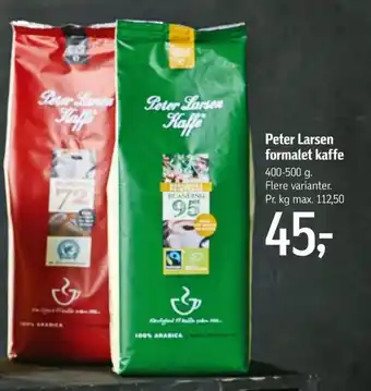 Peter Larsen formalet kaffe