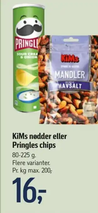 Føtex KiMs nødder eller Pringles chips tilbud