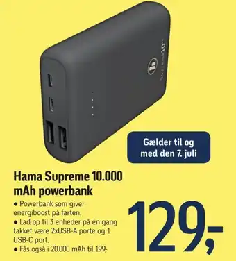 Føtex Hama Supreme 10.000 mAh powerbank tilbud